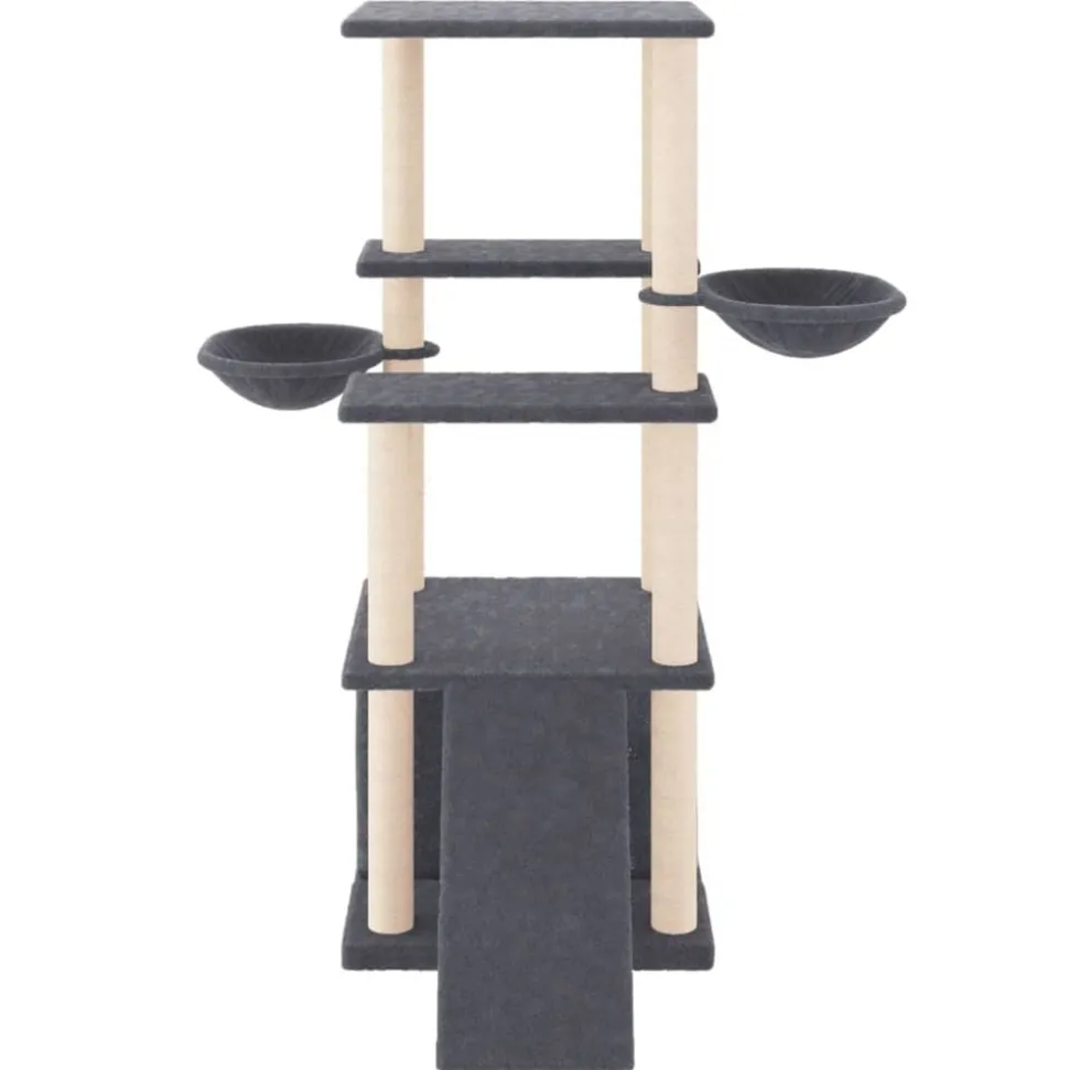 MAISON EXCLUSIVE - Arbre à chat avec griffoirs en sisal gris foncé 133 cm