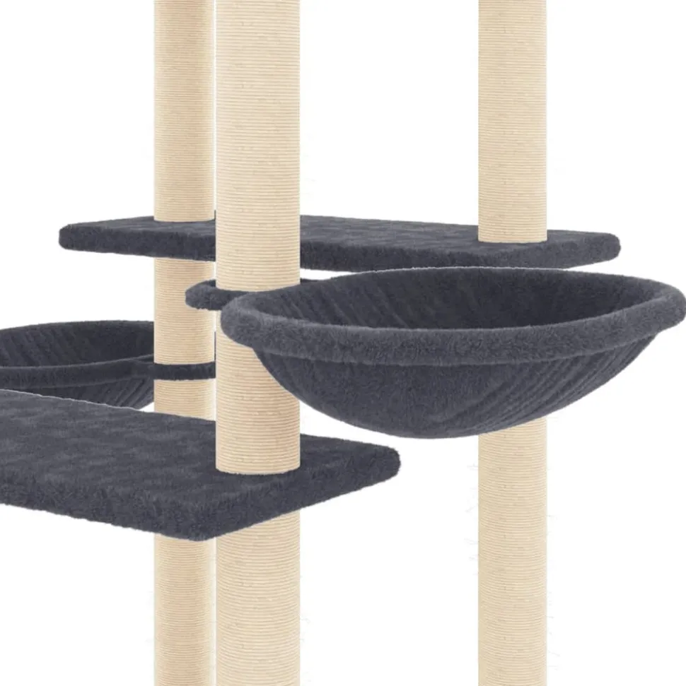 MAISON EXCLUSIVE - Arbre à chat avec griffoirs en sisal gris foncé 133 cm
