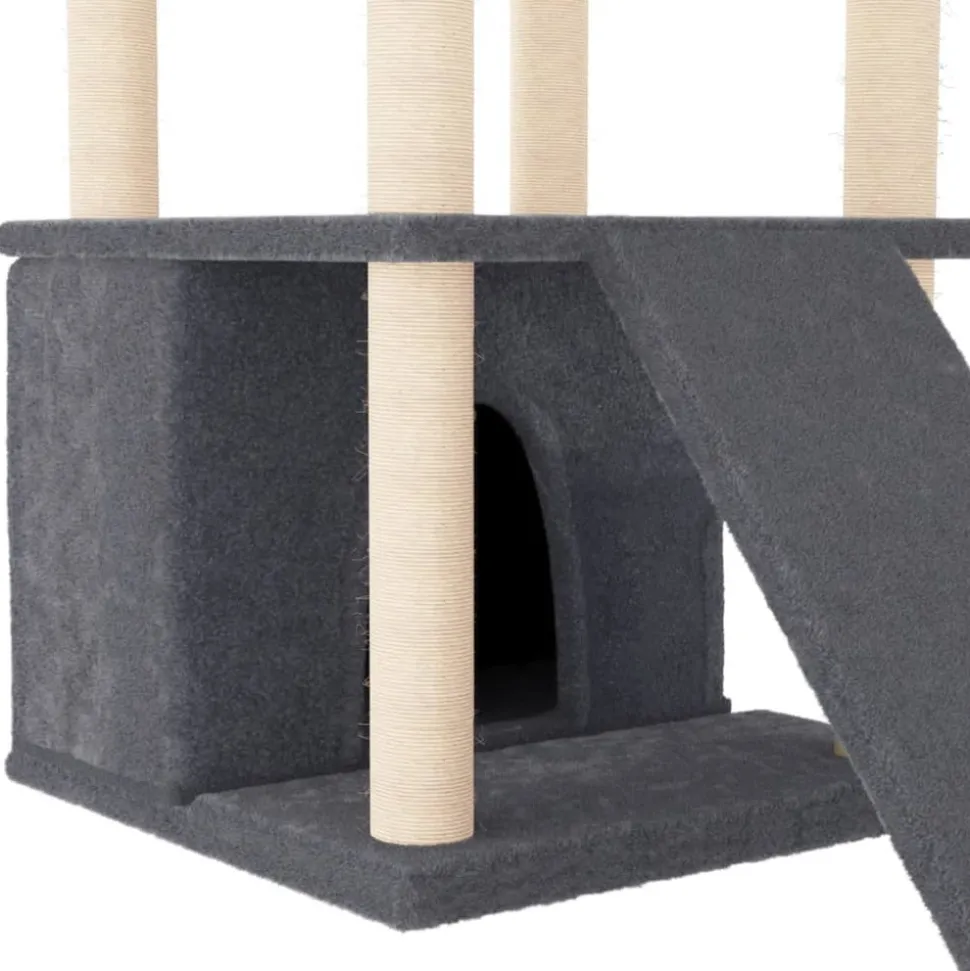 MAISON EXCLUSIVE - Arbre à chat avec griffoirs en sisal gris foncé 133 cm