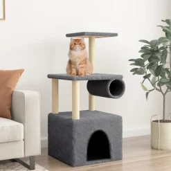 MAISON EXCLUSIVE - Arbre à chat avec griffoirs en sisal gris foncé 109,5 cm