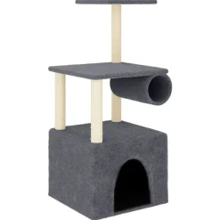 MAISON EXCLUSIVE - Arbre à chat avec griffoirs en sisal gris foncé 109,5 cm