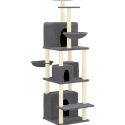 MAISON EXCLUSIVE - Arbre à chat avec griffoirs en sisal gris foncé 180 cm