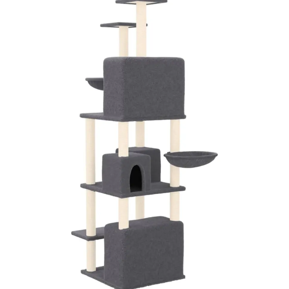 MAISON EXCLUSIVE - Arbre à chat avec griffoirs en sisal gris foncé 180 cm