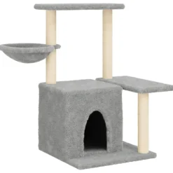 MAISON EXCLUSIVE - Arbre à chat avec griffoirs en sisal gris clair 83 cm