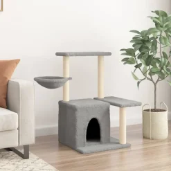 MAISON EXCLUSIVE - Arbre à chat avec griffoirs en sisal gris clair 83 cm