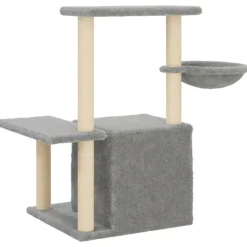 MAISON EXCLUSIVE - Arbre à chat avec griffoirs en sisal gris clair 83 cm
