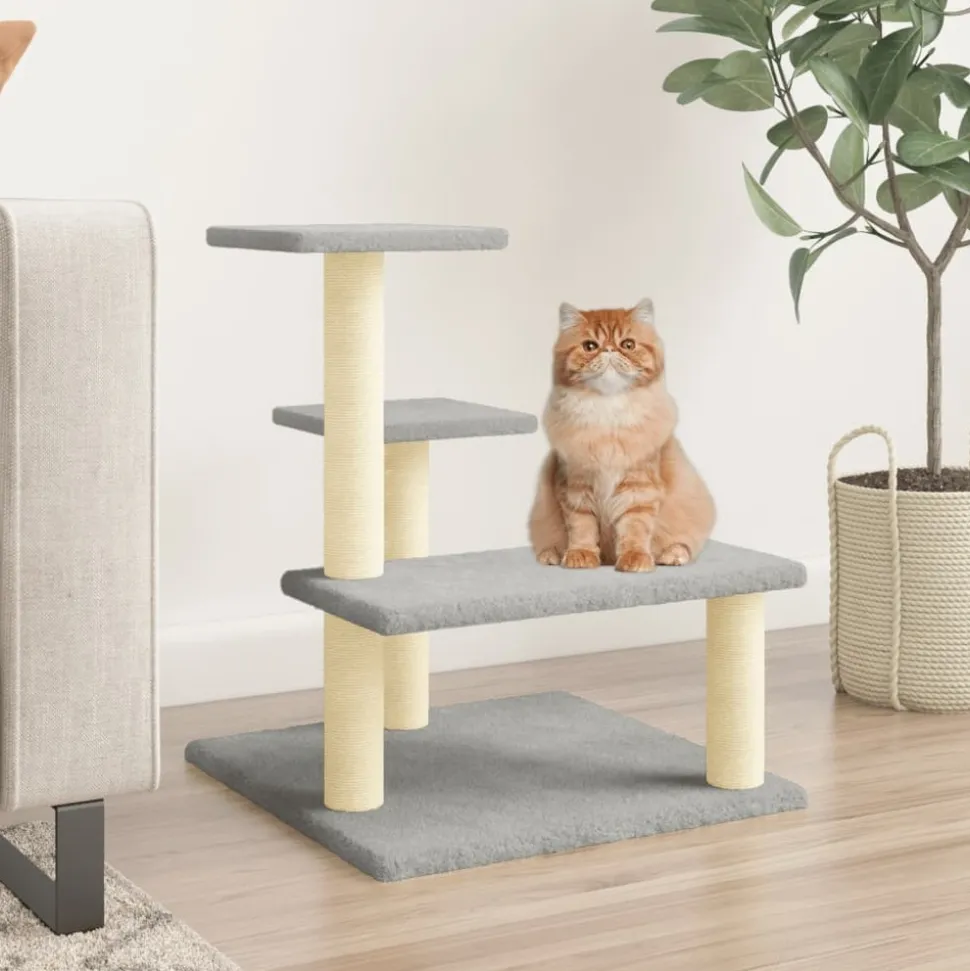 MAISON EXCLUSIVE - Arbre à chat avec griffoirs en sisal gris clair 61 cm