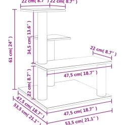MAISON EXCLUSIVE - Arbre à chat avec griffoirs en sisal gris clair 61 cm