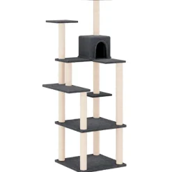 MAISON EXCLUSIVE - Arbre à chat avec griffoirs en sisal gris foncé 153 cm