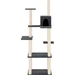 MAISON EXCLUSIVE - Arbre à chat avec griffoirs en sisal gris foncé 153 cm