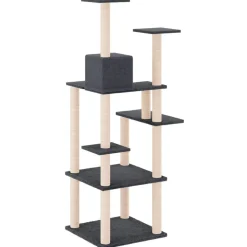 MAISON EXCLUSIVE - Arbre à chat avec griffoirs en sisal gris foncé 153 cm