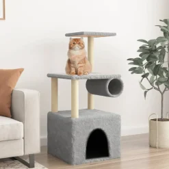 MAISON EXCLUSIVE - Arbre à chat avec griffoirs en sisal gris clair 109,5 cm
