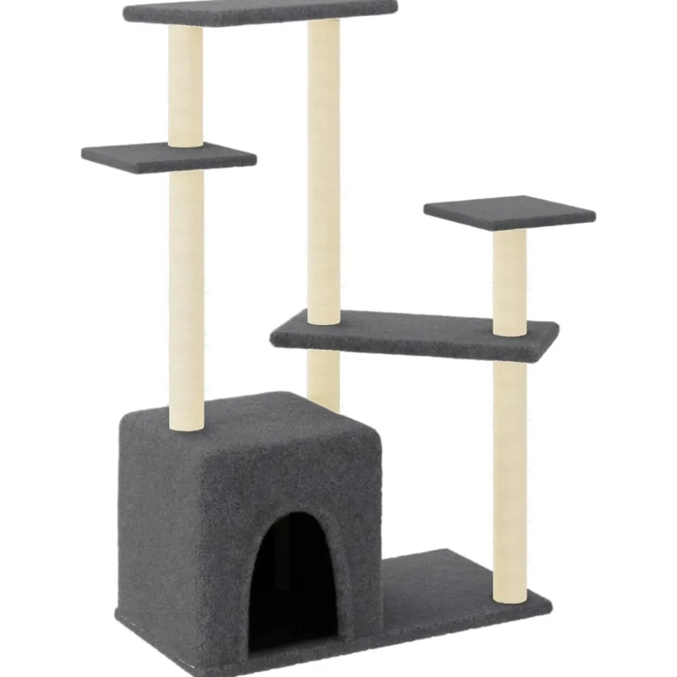 MAISON EXCLUSIVE - Arbre à chat avec griffoirs en sisal gris foncé 107,5 cm