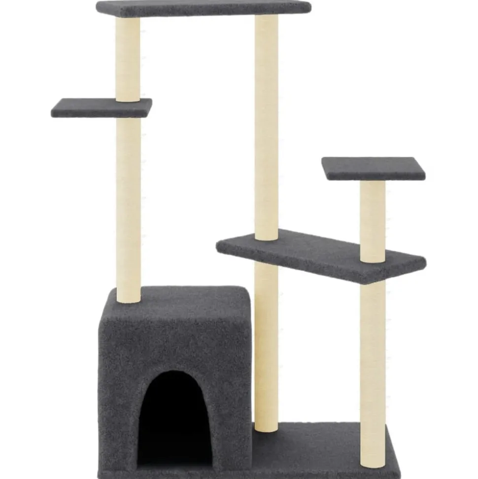 MAISON EXCLUSIVE - Arbre à chat avec griffoirs en sisal gris foncé 107,5 cm
