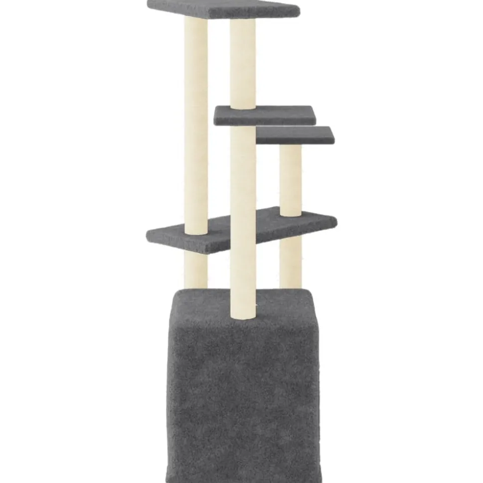 MAISON EXCLUSIVE - Arbre à chat avec griffoirs en sisal gris foncé 107,5 cm
