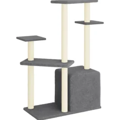 MAISON EXCLUSIVE - Arbre à chat avec griffoirs en sisal gris foncé 107,5 cm