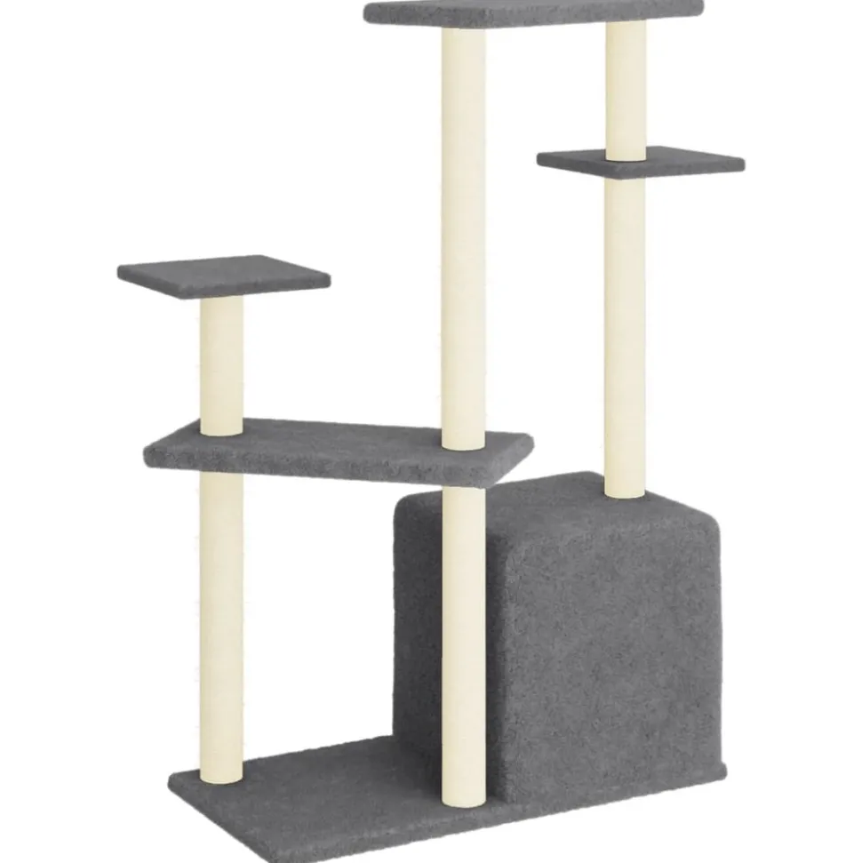 MAISON EXCLUSIVE - Arbre à chat avec griffoirs en sisal gris foncé 107,5 cm