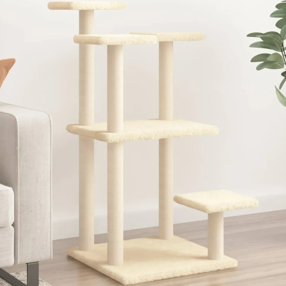 MAISON EXCLUSIVE - Arbres à chat avec plates-formes crème 98,5 cm