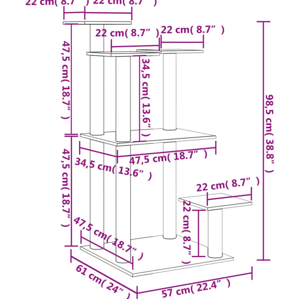 MAISON EXCLUSIVE - Arbres à chat avec plates-formes crème 98,5 cm