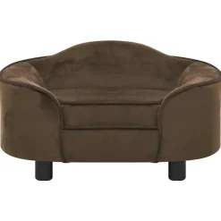 MAISON EXCLUSIVE - Canapé pour chien marron 67x47x36 cm peluche