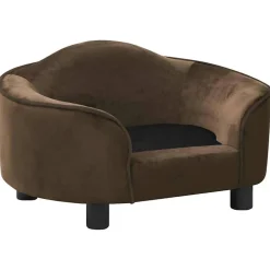 MAISON EXCLUSIVE - Canapé pour chien marron 67x47x36 cm peluche