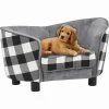 MAISON EXCLUSIVE - Canapé pour chien gris 68x38x38 cm peluche