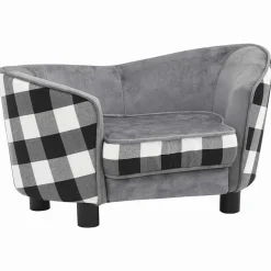 MAISON EXCLUSIVE - Canapé pour chien gris 68x38x38 cm peluche