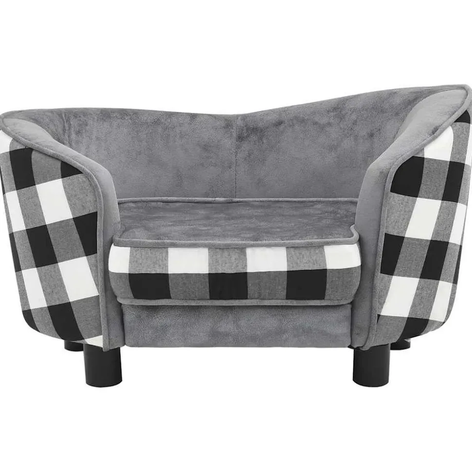 MAISON EXCLUSIVE - Canapé pour chien gris 68x38x38 cm peluche