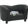 MAISON EXCLUSIVE - Canapé pour chien noir 67x41x39 cm similicuir