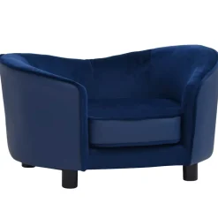 MAISON EXCLUSIVE - Canapé pour chien bleu 69x49x40 cm peluche et similicuir