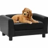 MAISON EXCLUSIVE - Canapé pour chien noir 60x43x30 cm peluche et similicuir