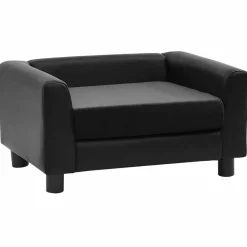 MAISON EXCLUSIVE - Canapé pour chien noir 60x43x30 cm peluche et similicuir