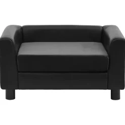 MAISON EXCLUSIVE - Canapé pour chien noir 60x43x30 cm peluche et similicuir