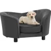 MAISON EXCLUSIVE - Canapé pour chien gris foncé 69x49x40 cm peluche et similicuir