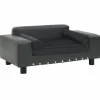 MAISON EXCLUSIVE - Canapé pour chien gris foncé 81x43x31 cm peluche et similicuir