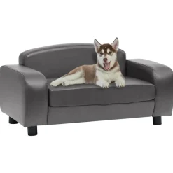 MAISON EXCLUSIVE - Canapé pour chien gris 80x50x40 cm similicuir