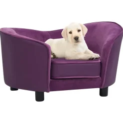 MAISON EXCLUSIVE - Canapé pour chien bordeaux 69x49x40 cm peluche et similicuir