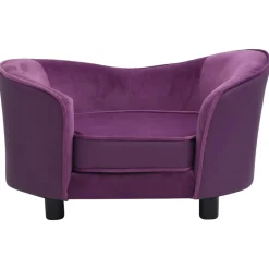 MAISON EXCLUSIVE - Canapé pour chien bordeaux 69x49x40 cm peluche et similicuir
