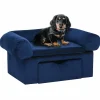 MAISON EXCLUSIVE - Canapé pour chien avec tiroir bleu 75x50x38 cm peluche