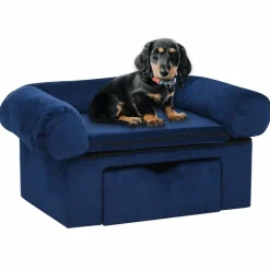 MAISON EXCLUSIVE - Canapé pour chien avec tiroir bleu 75x50x38 cm peluche