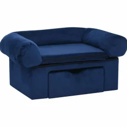 MAISON EXCLUSIVE - Canapé pour chien avec tiroir bleu 75x50x38 cm peluche
