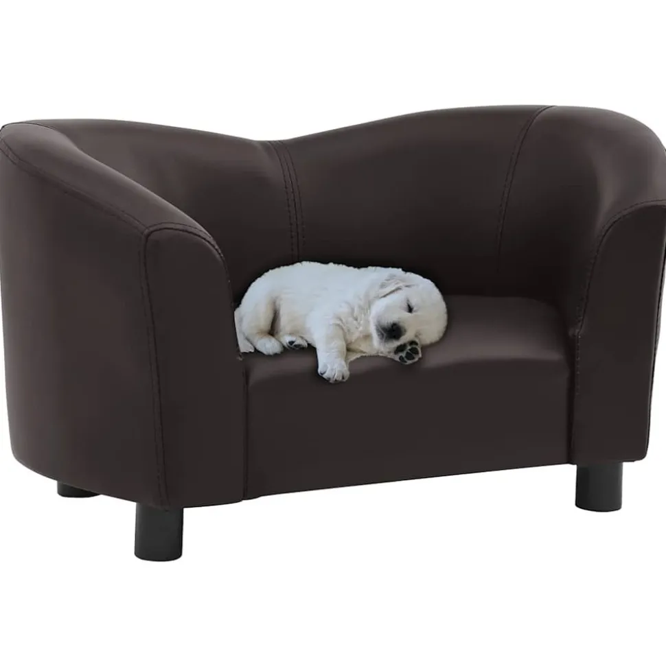 MAISON EXCLUSIVE - Canapé pour chien marron 67x41x39 cm similicuir