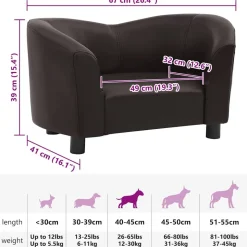 MAISON EXCLUSIVE - Canapé pour chien marron 67x41x39 cm similicuir