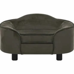 MAISON EXCLUSIVE - Canapé pour chien gris foncé 67x47x36 cm peluche