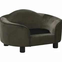 MAISON EXCLUSIVE - Canapé pour chien gris foncé 67x47x36 cm peluche
