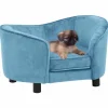 MAISON EXCLUSIVE - Canapé pour chien turquoise 69x49x40 cm peluche