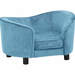 MAISON EXCLUSIVE - Canapé pour chien turquoise 69x49x40 cm peluche