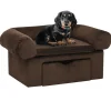MAISON EXCLUSIVE - Canapé pour chien avec tiroir marron 75x50x38 cm peluche