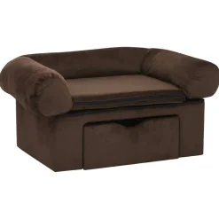 MAISON EXCLUSIVE - Canapé pour chien avec tiroir marron 75x50x38 cm peluche