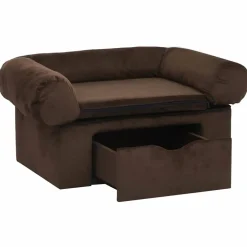 MAISON EXCLUSIVE - Canapé pour chien avec tiroir marron 75x50x38 cm peluche